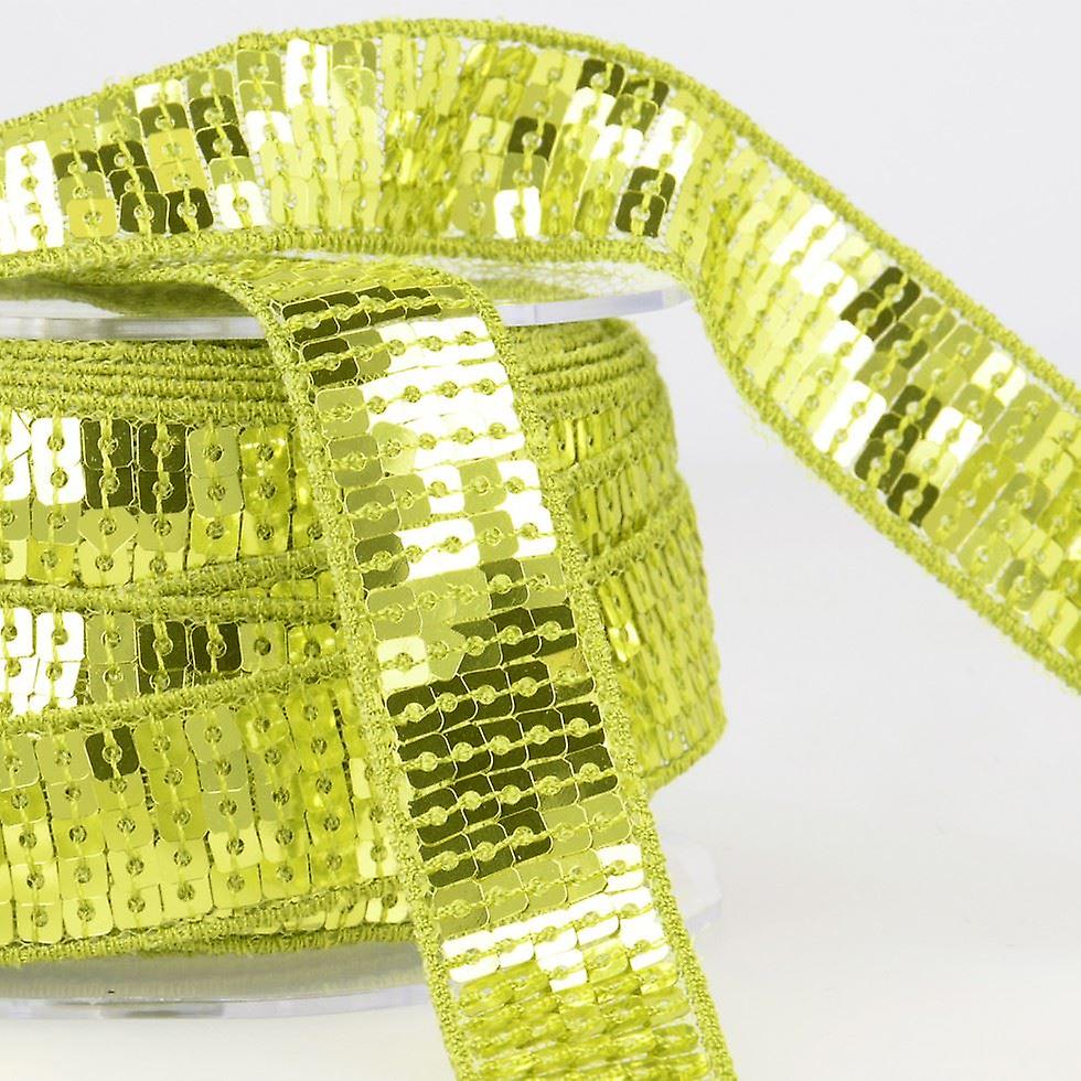 20mm Stephanoise Sequin Trim Anise Green - per metre