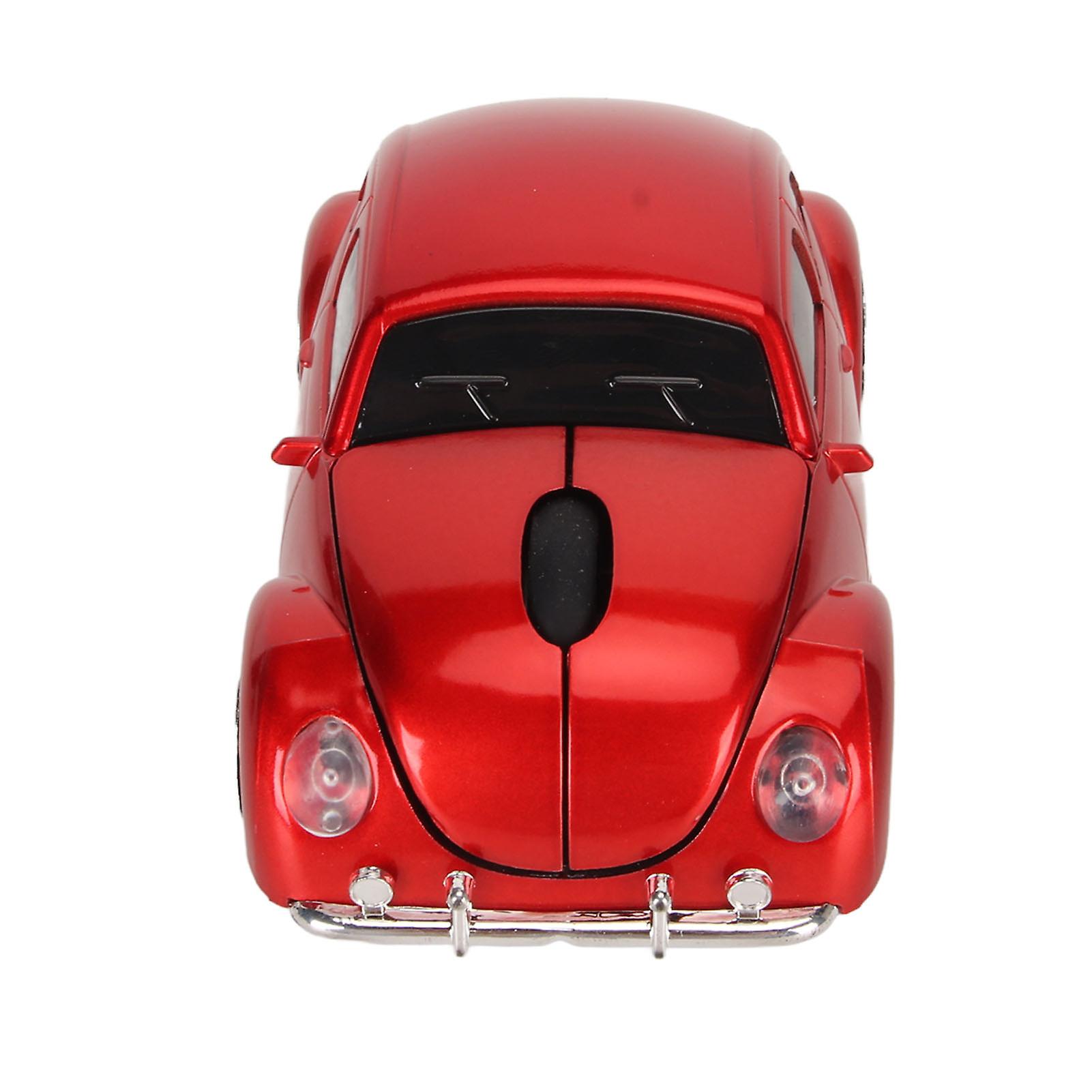 Wireless Mouse Red Sports Car Style 2.4GHz USB Receiver 1600DPI LED Headlamp Office Mouse for Laptop Desktop Computer Red 