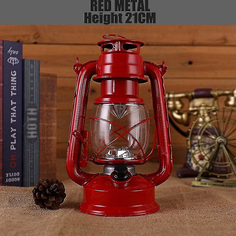 Camping Lights Lanterns Vintage Camping Lantern Flame Light Flicker Battery Led Portable Kerosene Lamp Portable Lantern Red