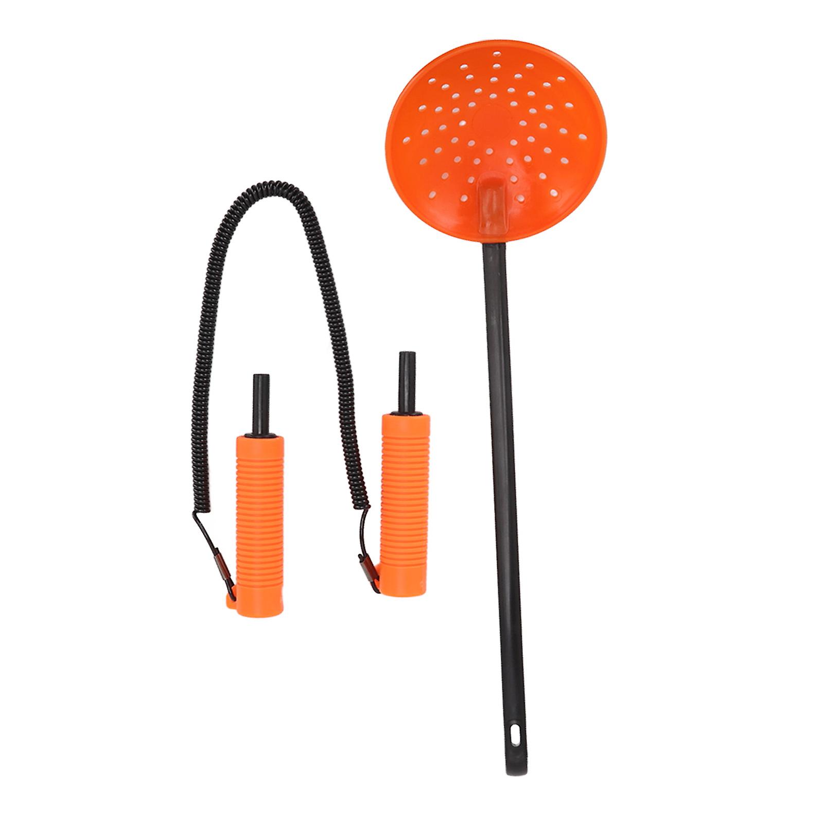 Retractable Ice Fishing Scoop Set, Heavy Duty, Orange