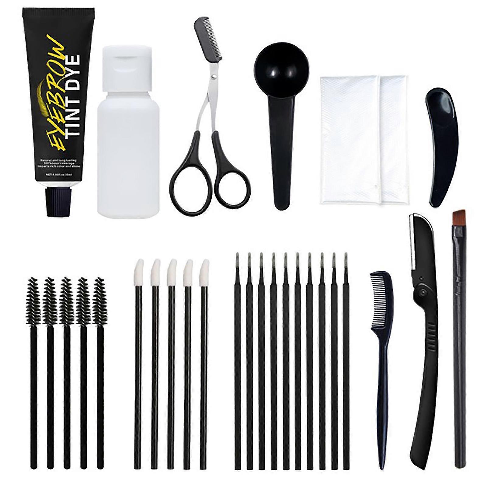 Eyebrow Color Tint Kit Long Lasting Safe Professional Semi Permanent Eyebrow Color Dye Light Brown