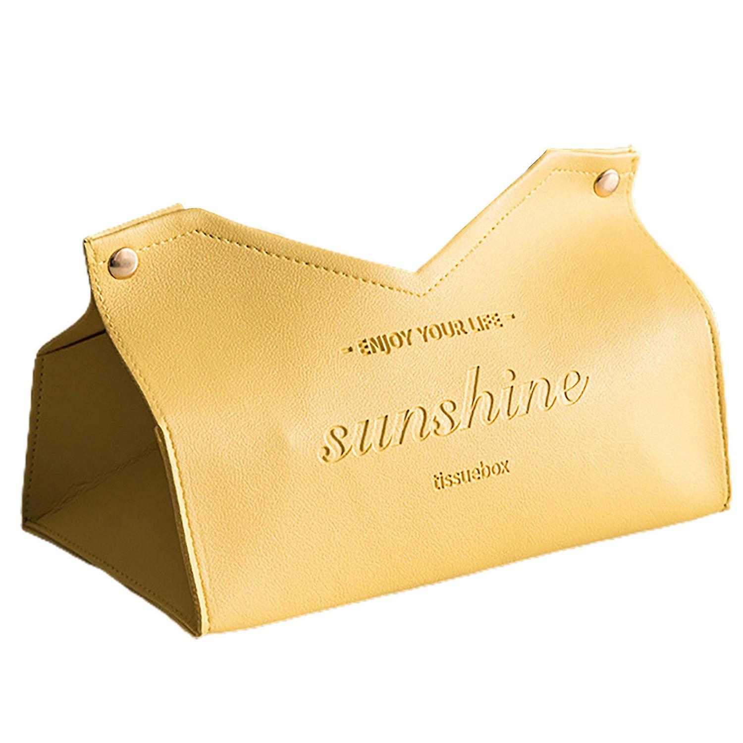 Nordic Style Napkin Case Folding Faux Leather Decorative Fine Tissue Boxes for Home