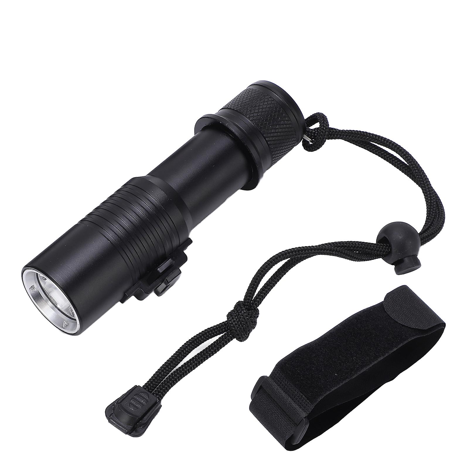 LED Diving Flashlight IPX7 Waterproof Magnetron Switch Hand Push Powerful Under Water Torch Light