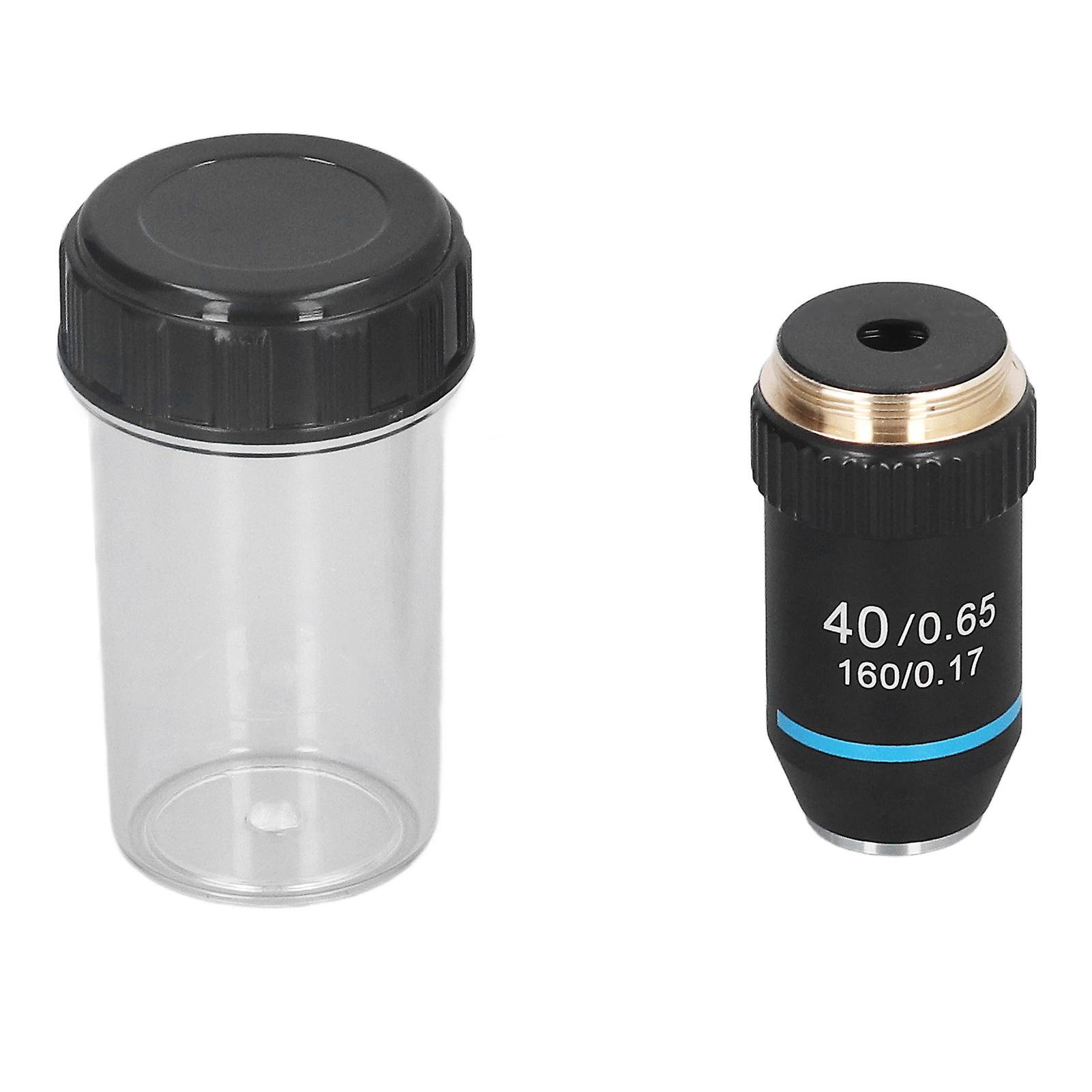 Achromatic Microscope Objective 40X High Magnification 20.2mm Thread Standard RMS Black 195 