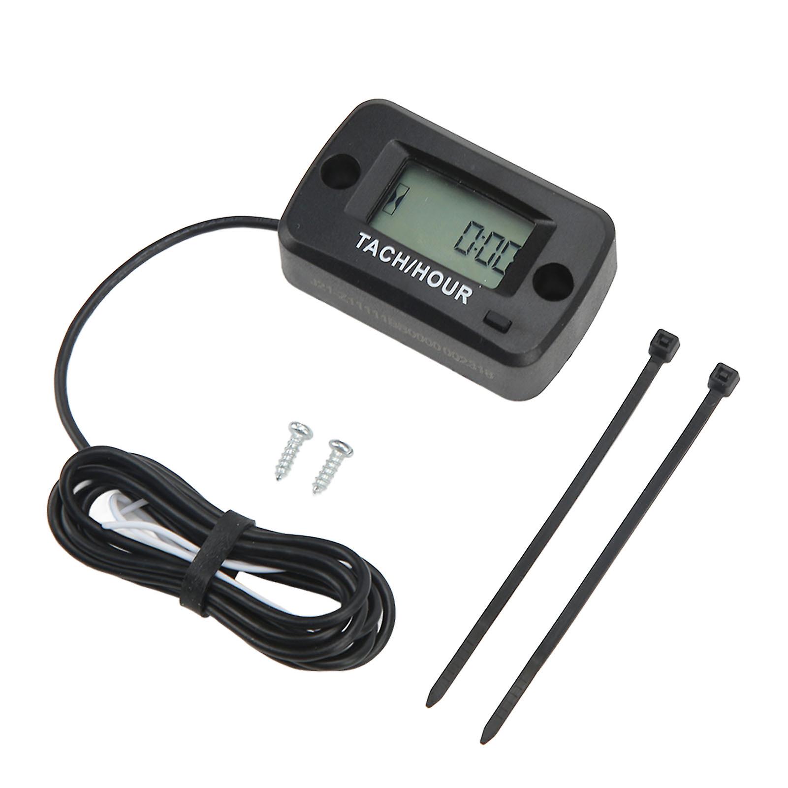 Tach Hour Meter LCD Display IP68 Waterproof 0‑999999H 0‑30000RPM for Motorcycle ATV