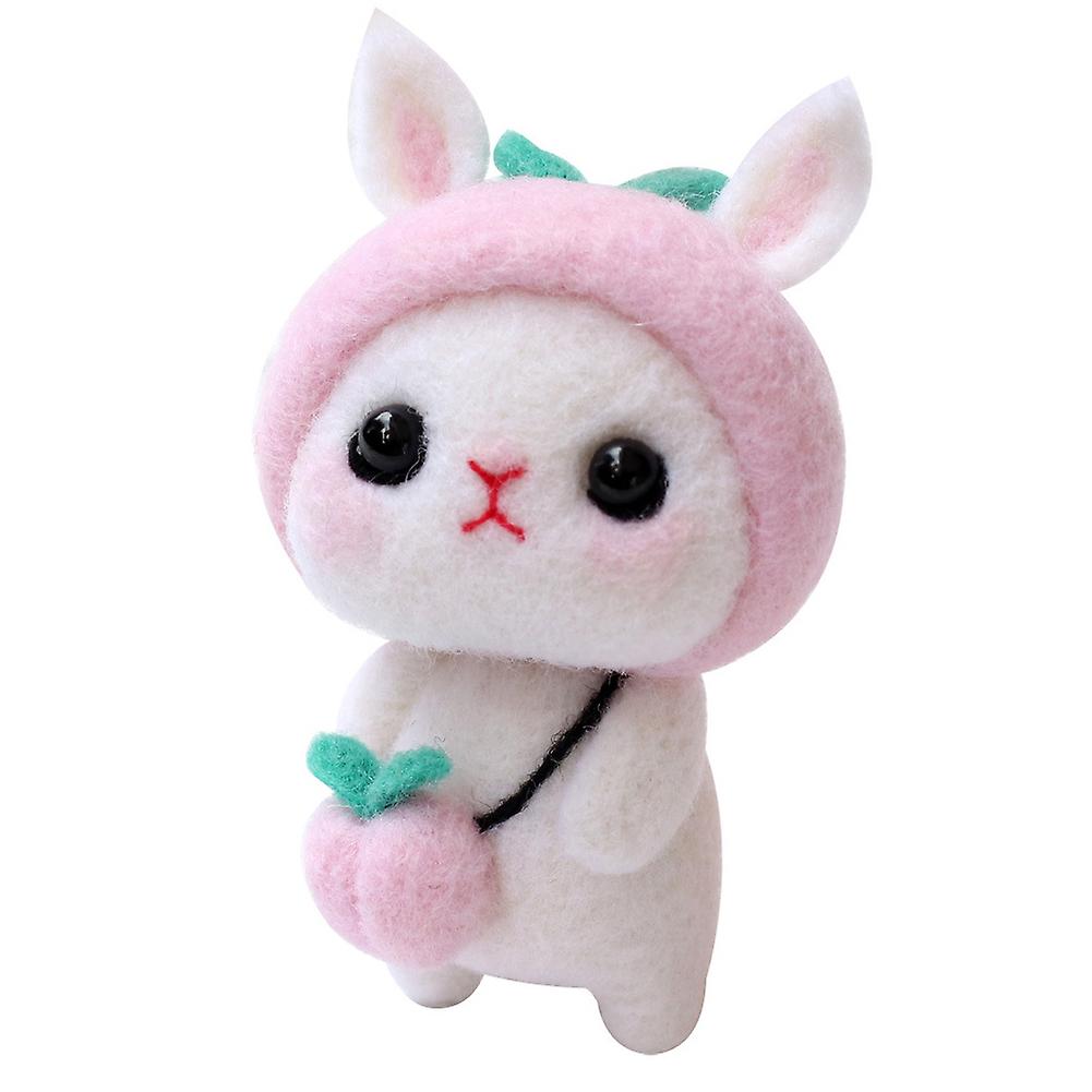 Unfinished felted wool rabbit doll, handmade, craft materials, tools, fishing