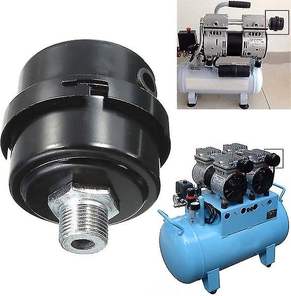 Air Compressor Silencer Filter, 2 Pcs, 3/8" 16mm Male Thread, Metal Shell
