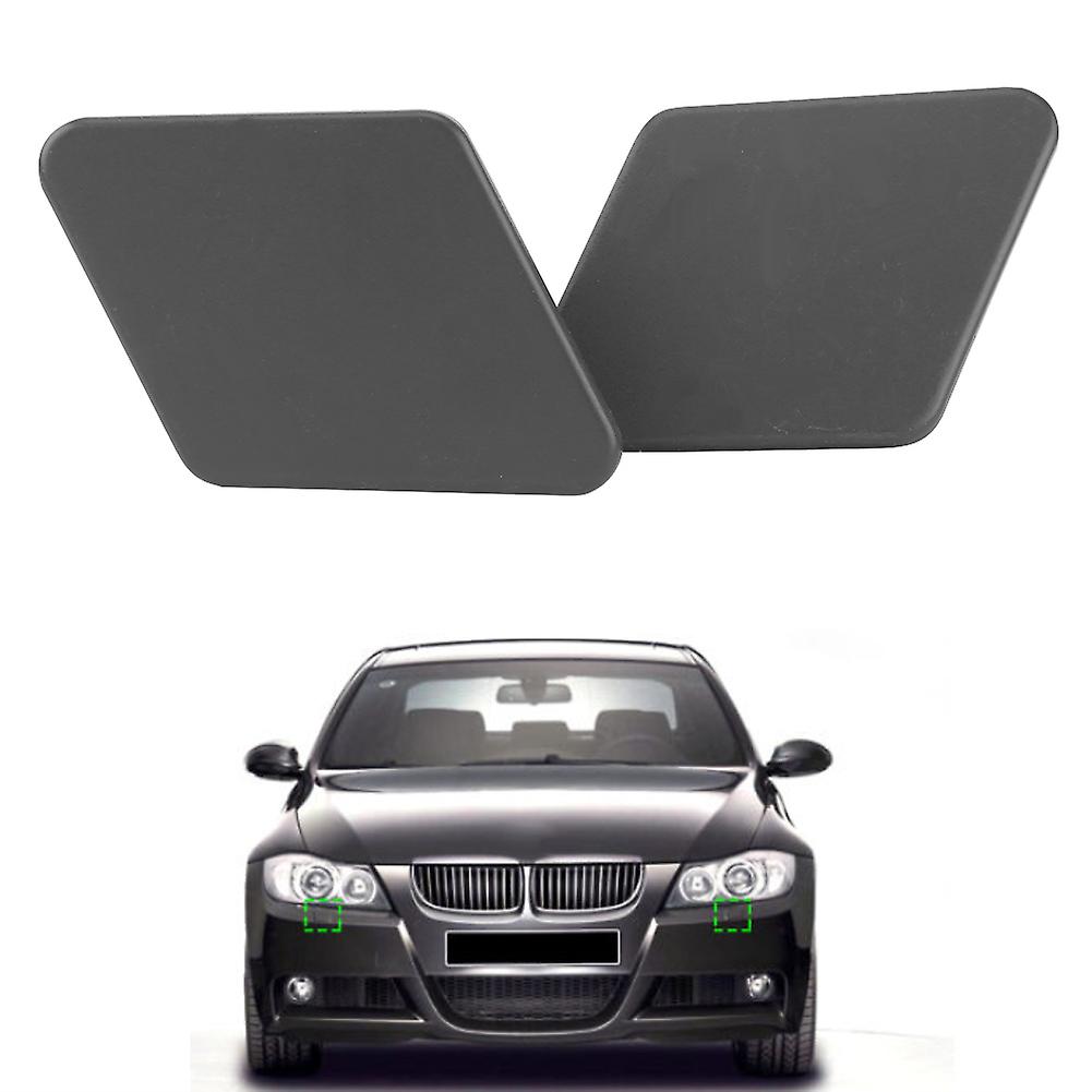 1 Pair Front Bumper Headlight Washer Nozzle Primed Cover Cap For 3 Series E90 2005‑2009