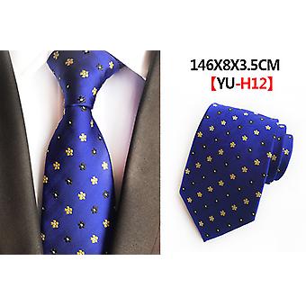 Fashion Jacquard Silk Tie Classic Striped Checkered Tie for Men Wedding Business 8cm Necktie Red Yellow Black Formal Ties