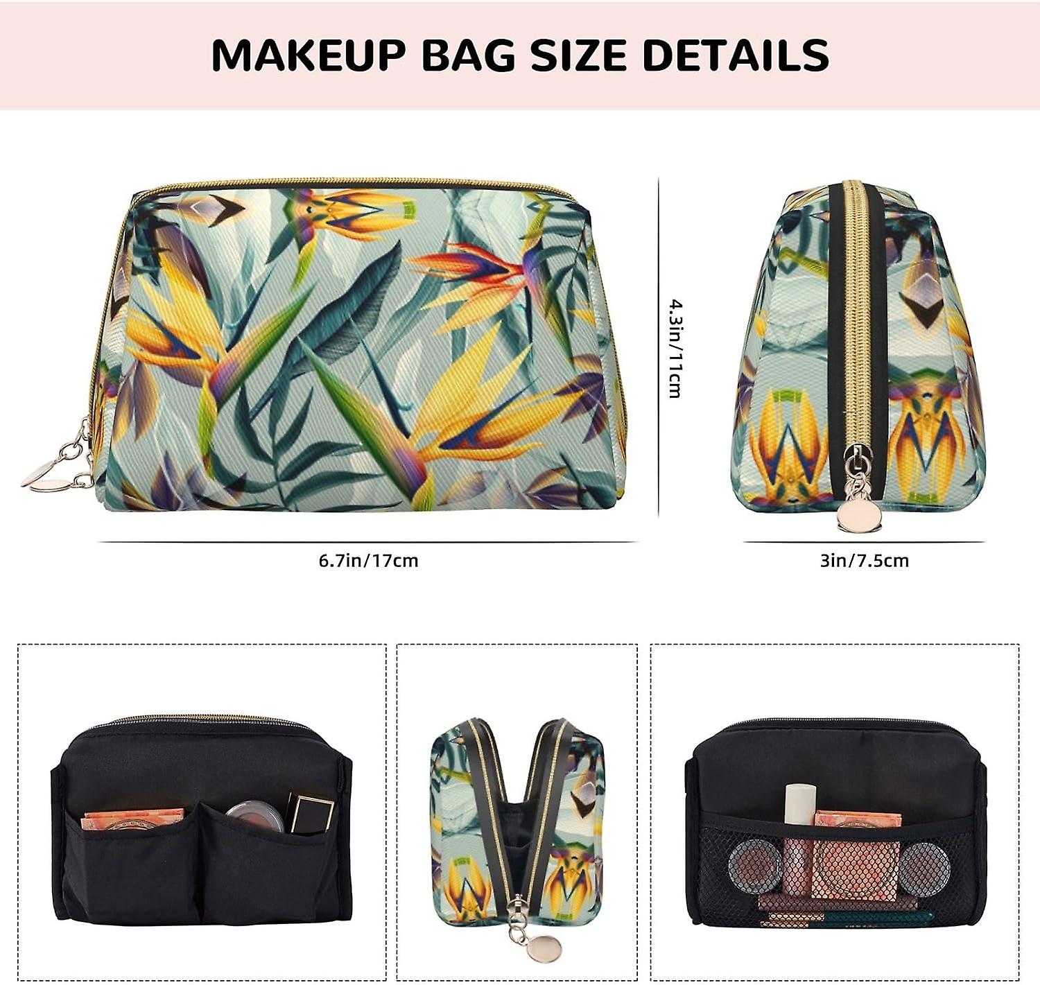 Tropisch Landschap Make-up Tas Handtas Tote Bag Print Leer Grote Capaciteit Reizen Make-up Organizer