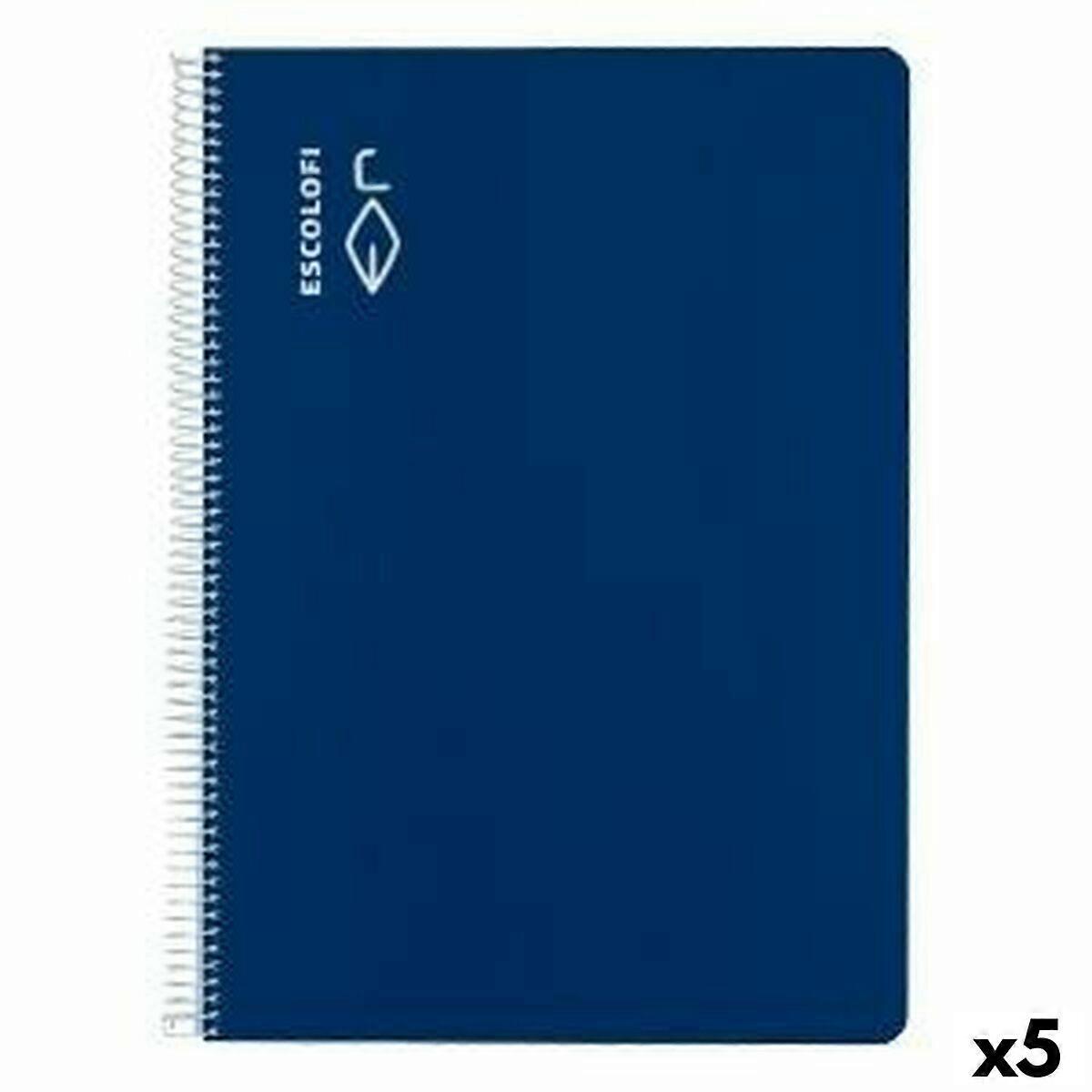 Notebook ESCOLOFI Blue A4 Din A4 40 Sheets (5 Units)