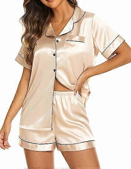 Conjunto de pijama de seda satinada para mujer