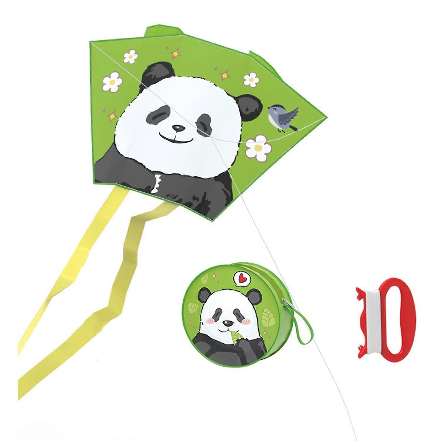 Kids Pocket-sized Panda Kite with Storage Bag Outdoor Beach Park Lawn Easy to Fly Mini Colorful