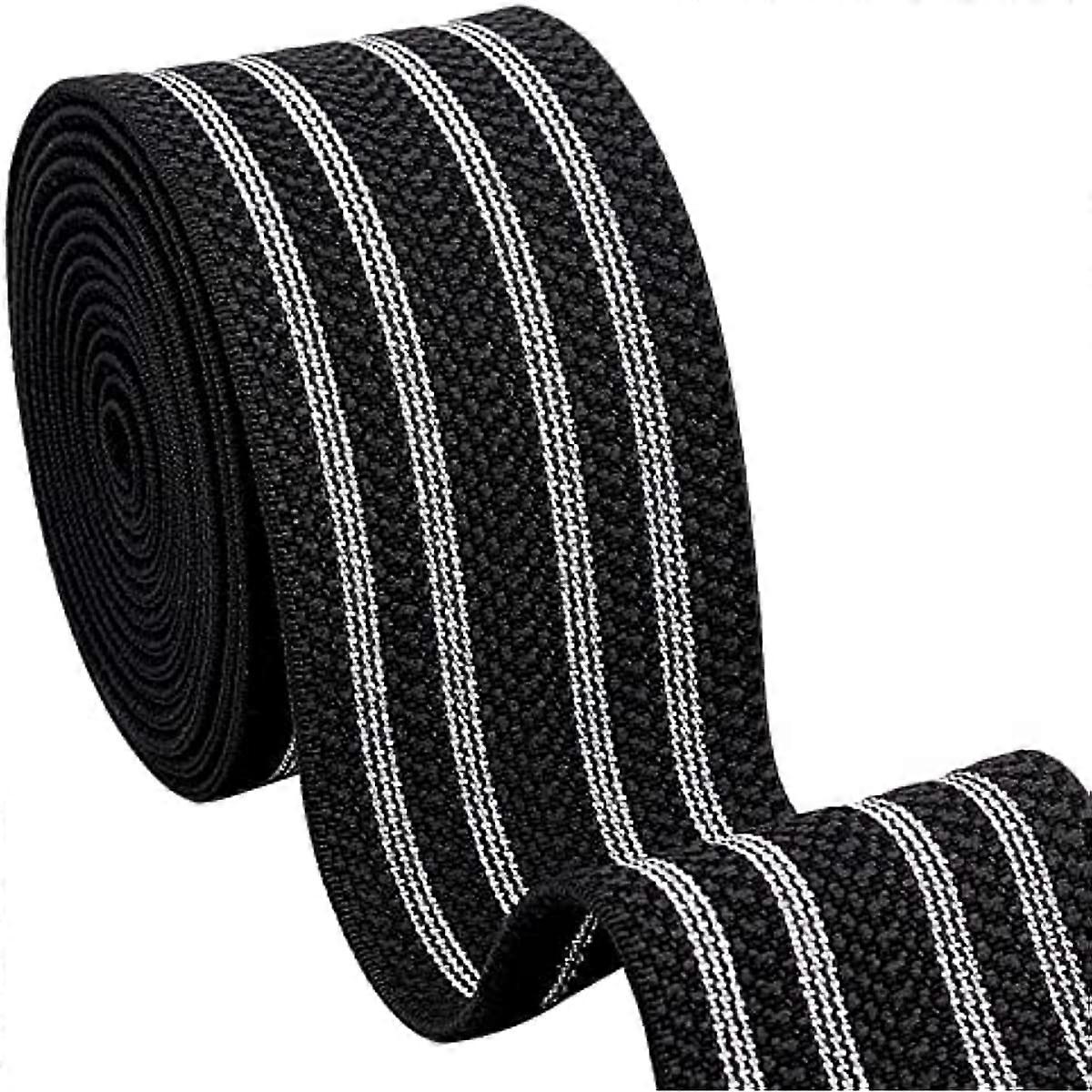 Knit Elastic Bands Stretch Ribbon Band Stripe Pattern Elastic Webbing Fabric Cord Stretch Elastic Polyester Ribbon