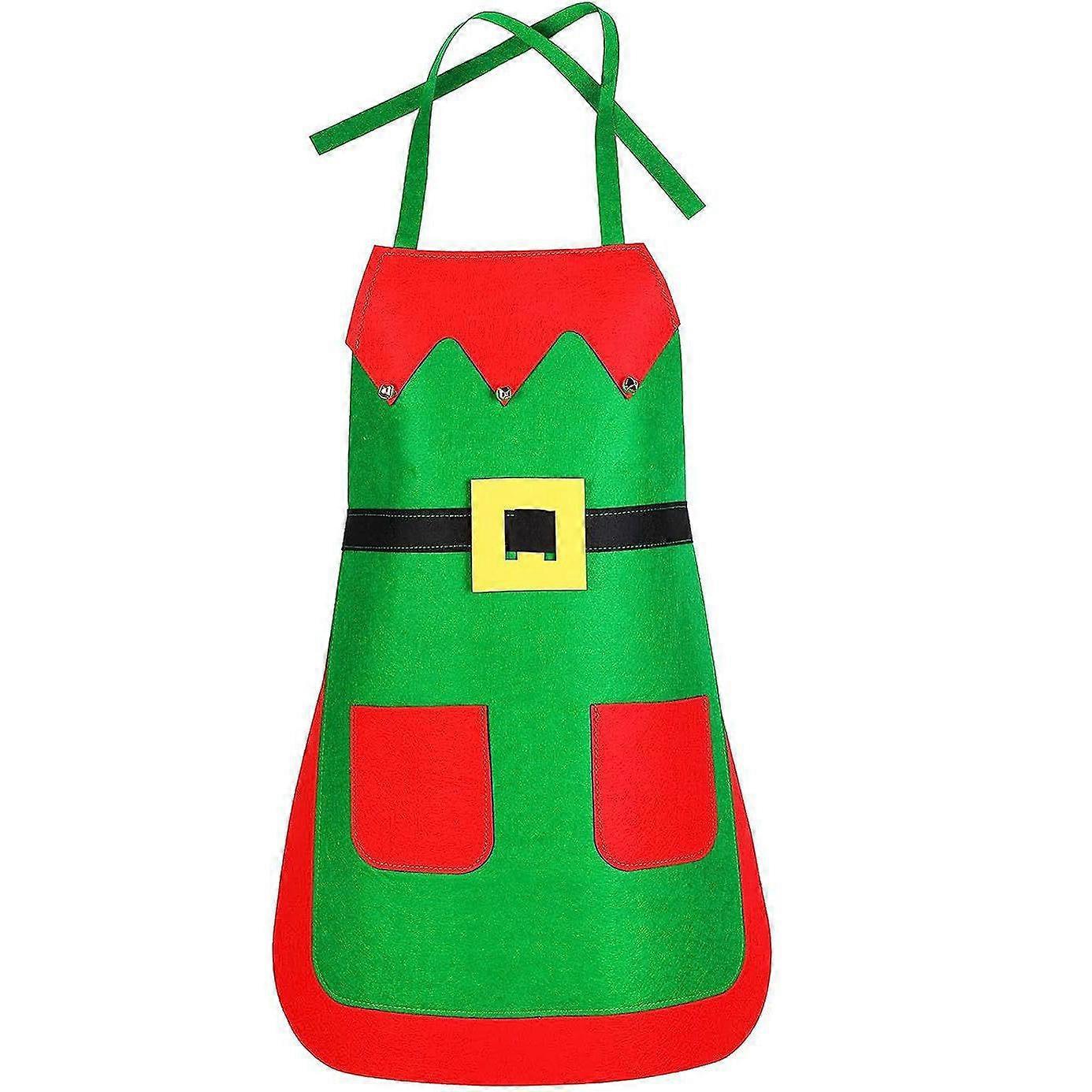 Christmas Elf Fabric Apron for Teens and Adults, One Size Fits Most 72*54cm