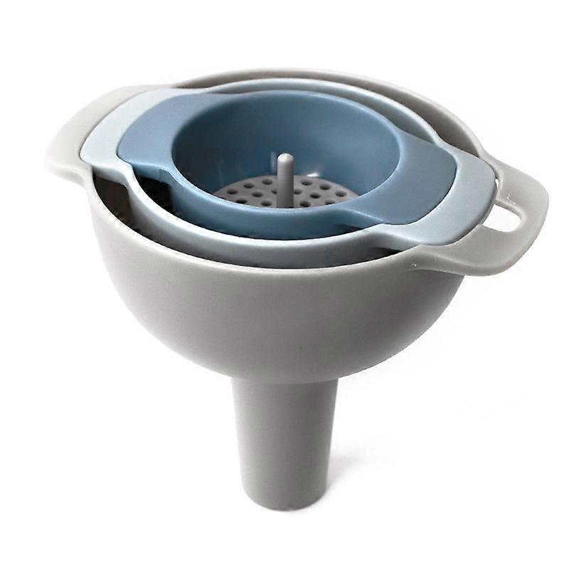 4 in 1 Food Plastic Funnel Filterwith Plastic Handle Stackable Kitchen Funnel