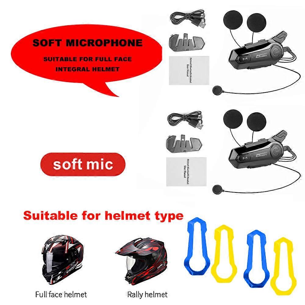 Motorcycle Helmet Intercom Bluetooth Headset 1000M for 2 Riders intercomunicador waterproof noise reduction wireless intercom~11232