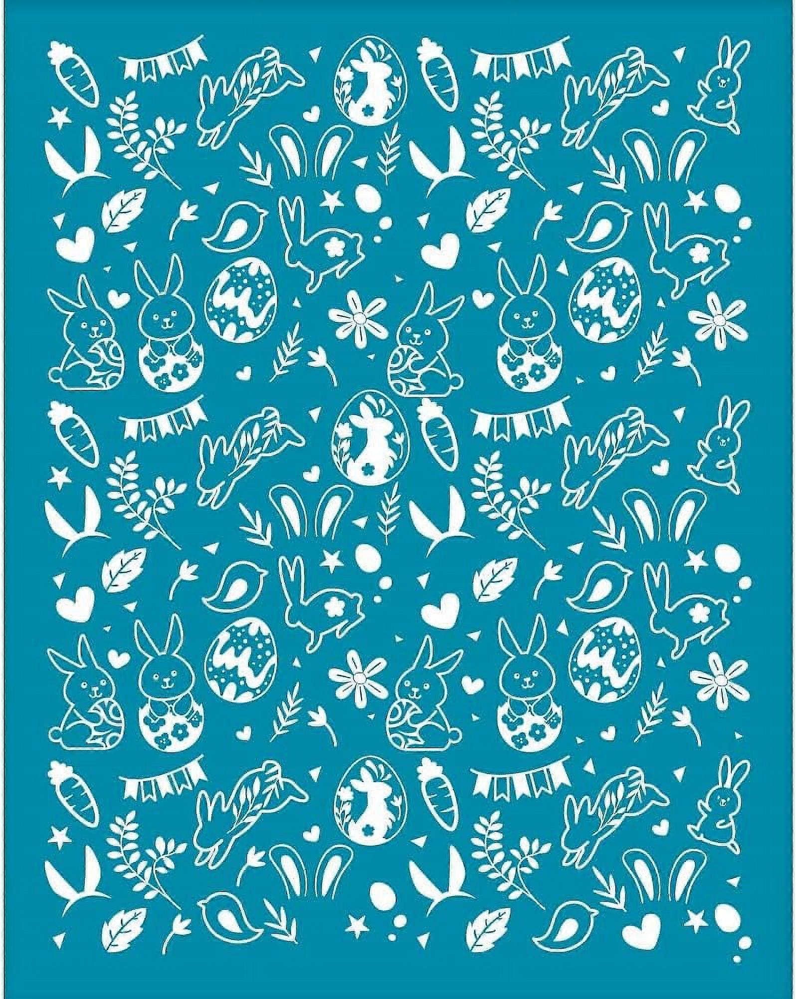 1pc Rabbit Eggs Clay Stencils Bunny Ears Silk Screen for Polymer Clay Easter Silk Screen Stencils Carrort Mesh