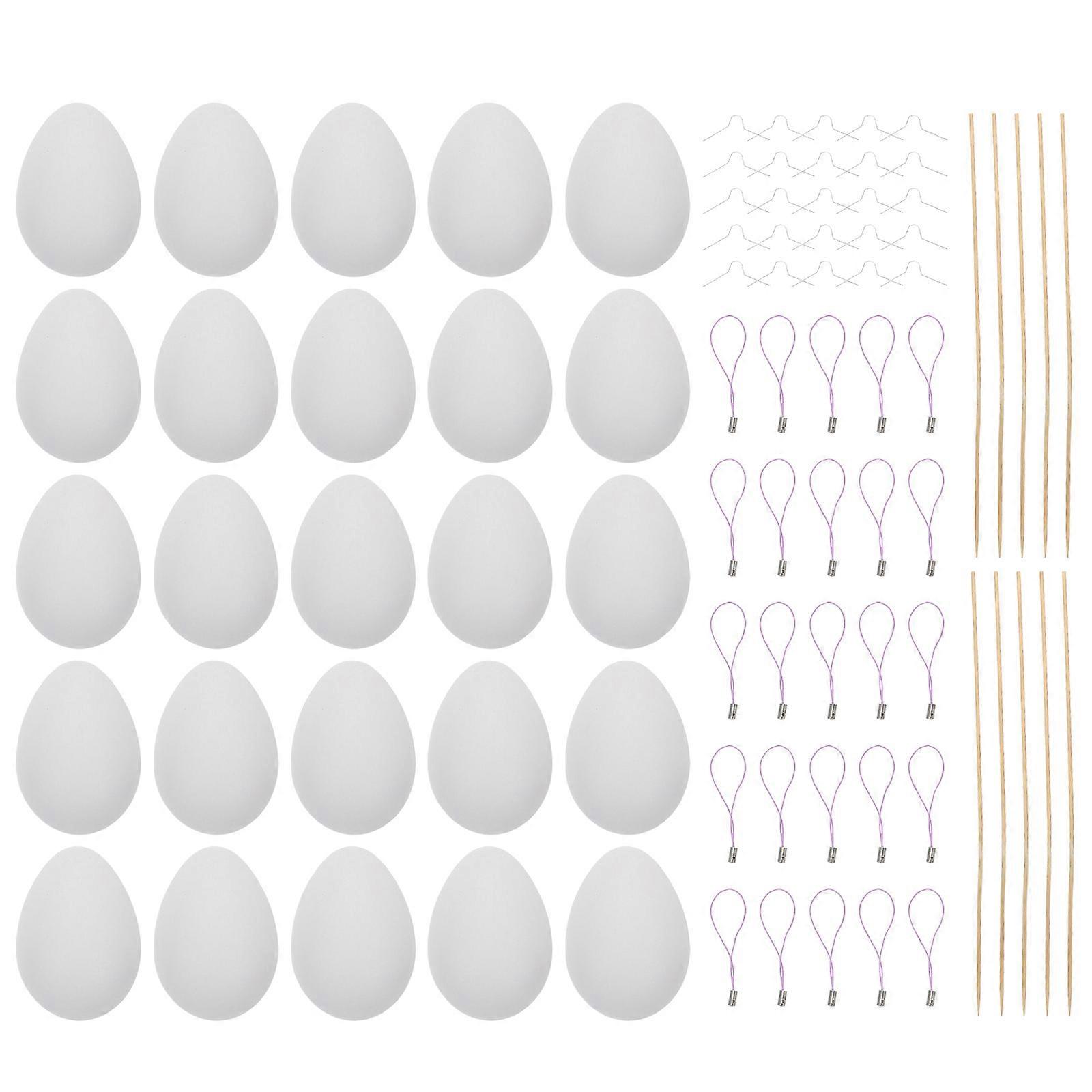 1 Set Easter Egg Paint Kit Hanging Plastic Eggs DIY Easter Eggs for Kids Painting