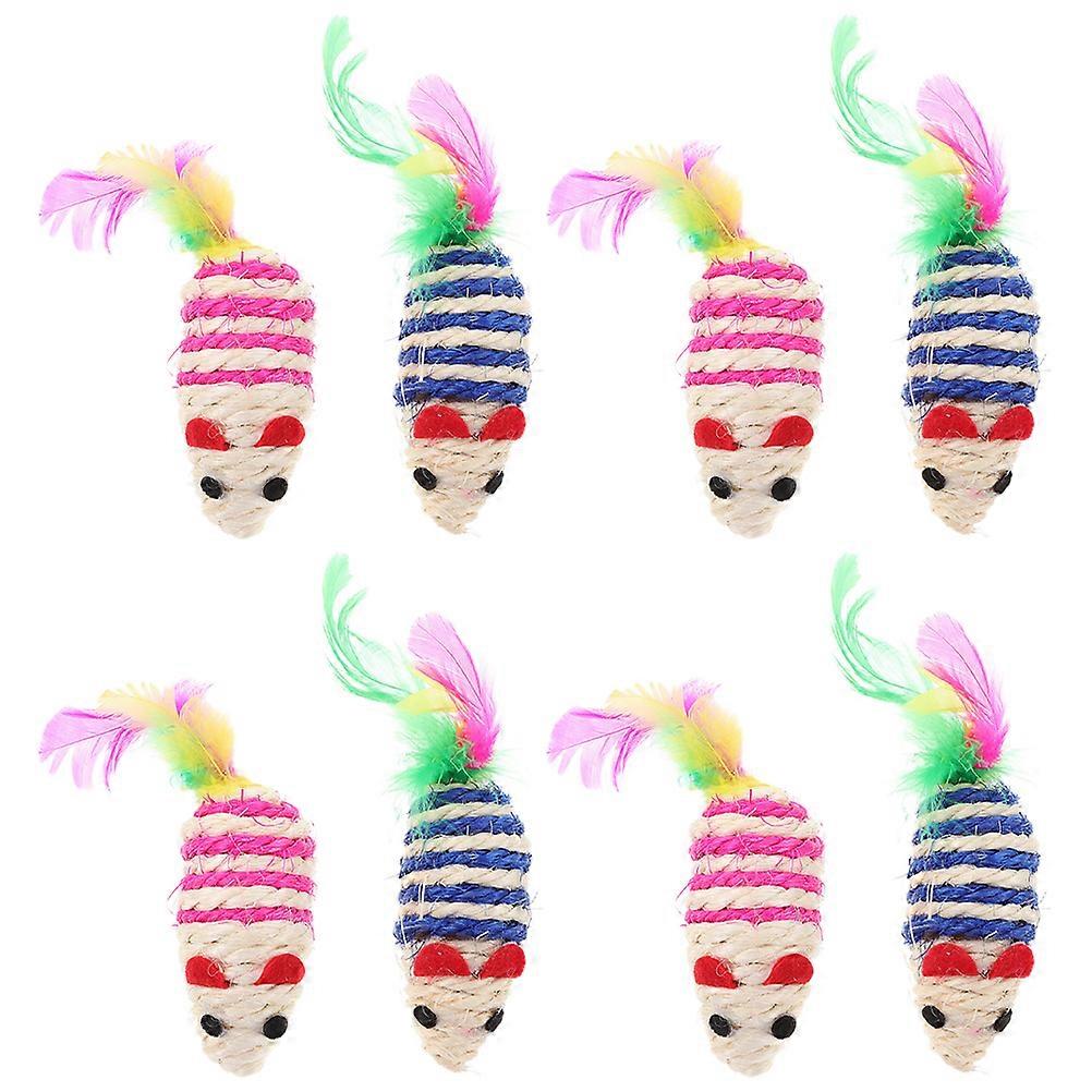 8pcs Cat Toys Mice Shape Catnip Toys Mouse Cat Chewing Toy Cat Interactive Toys