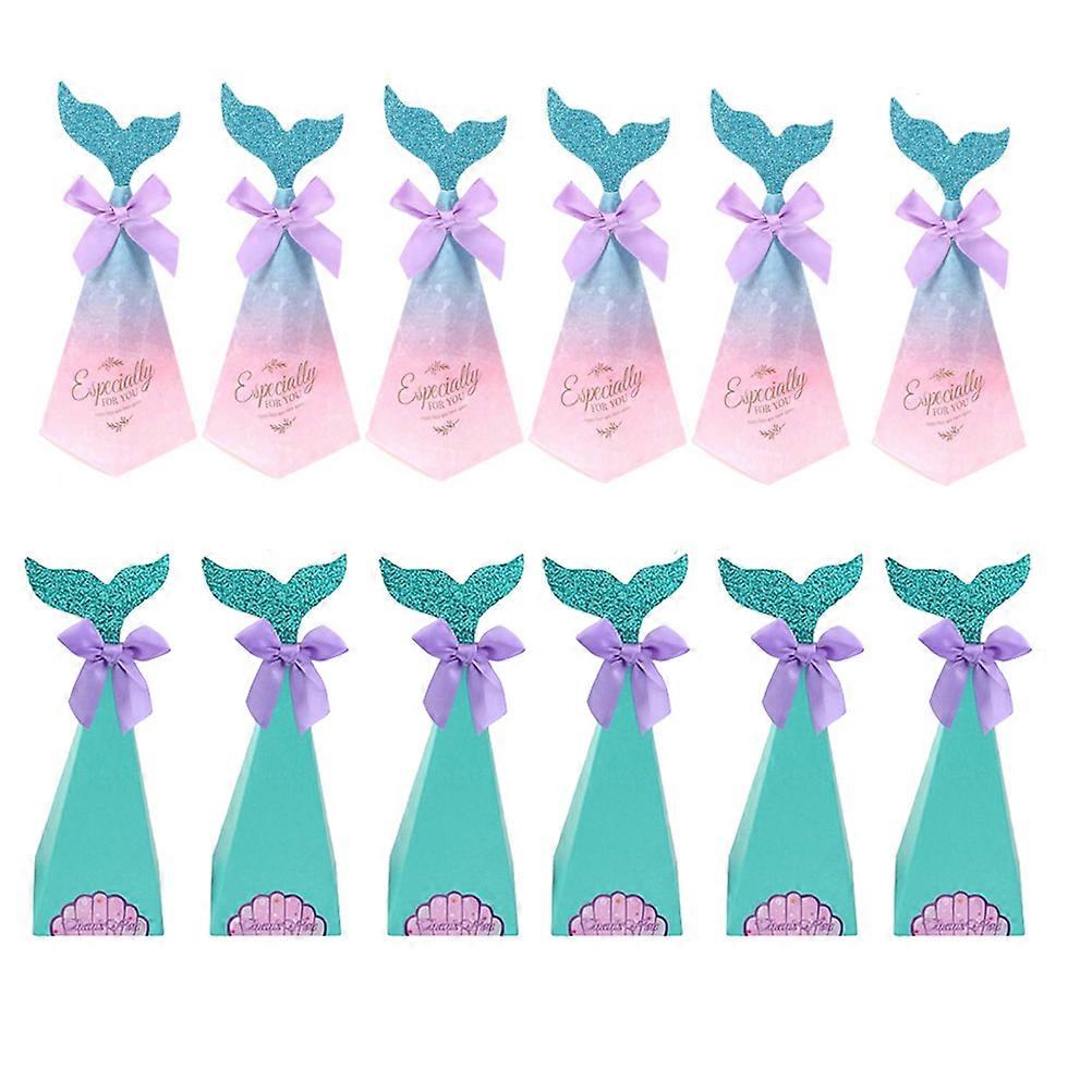 30Pcs Mermaid Shaped Candy Box Packing Box for Wedding