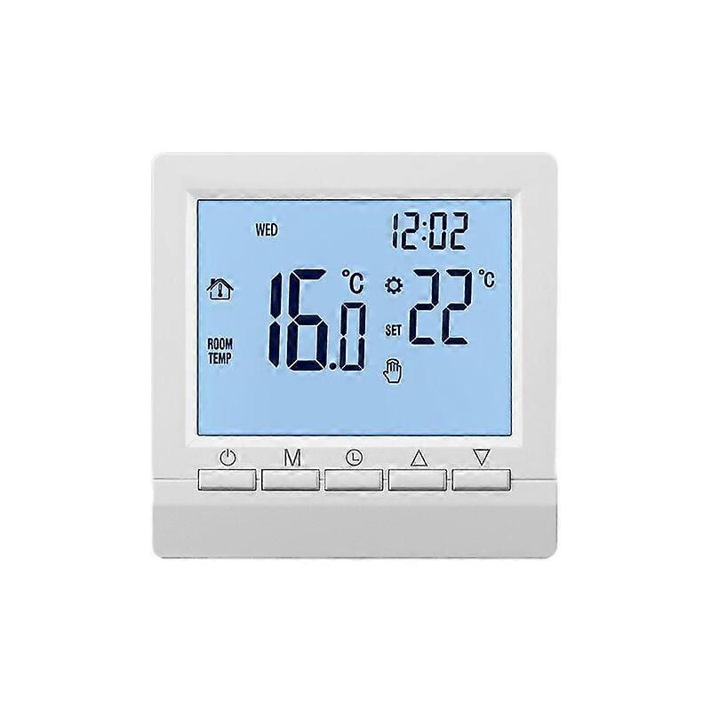 Thermostat mural intelligent avec cran LCD pour chauffage au sol - Rtroclairage blanc