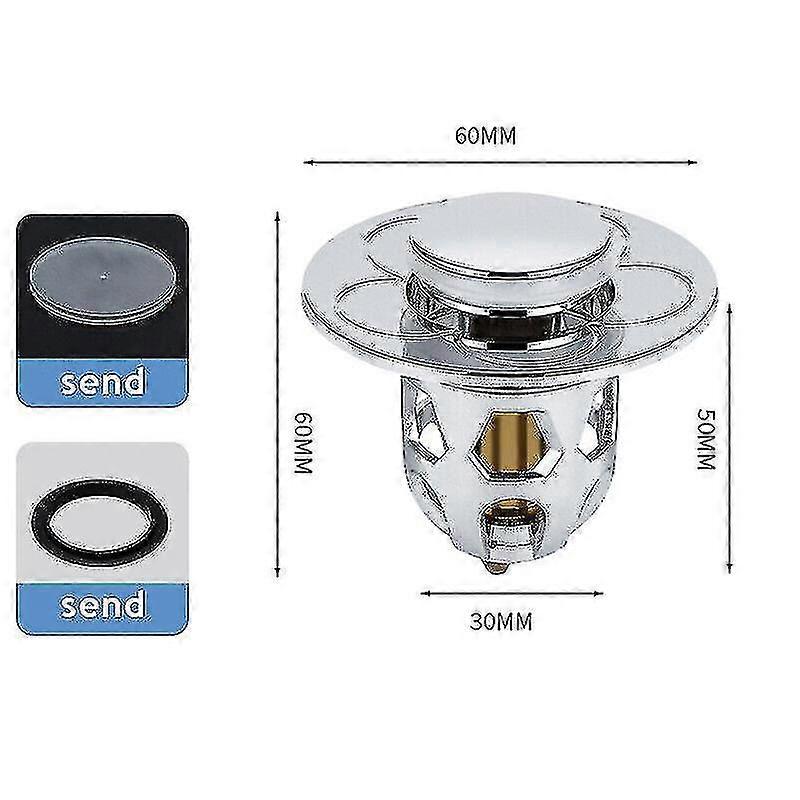 Universal Bathroom Sink Plug Stopper Wash Basin Core Bounce Up Drain Filter