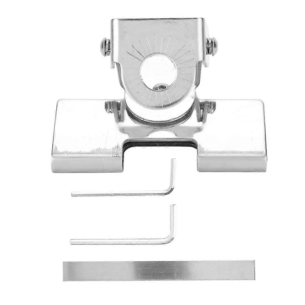 0.3in Auto Radio Antenna Fixing Bracket 360 Degree Adjustable 0.6in Mounting Hole Stainless Steel Clamp