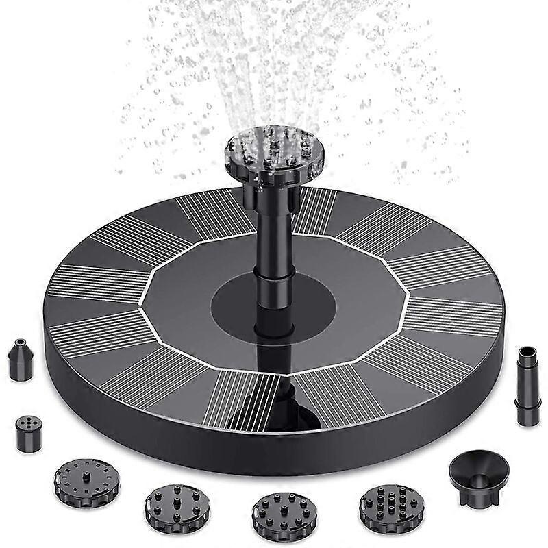 屋外ソーラーファウンテンフローティングソーラーポンドポンプ、6ノズル、庭園用ソーラーファウンテン、バードバス、池