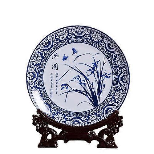 Decorative Trays-Orchid Grace-Blue & White Orchid Plate