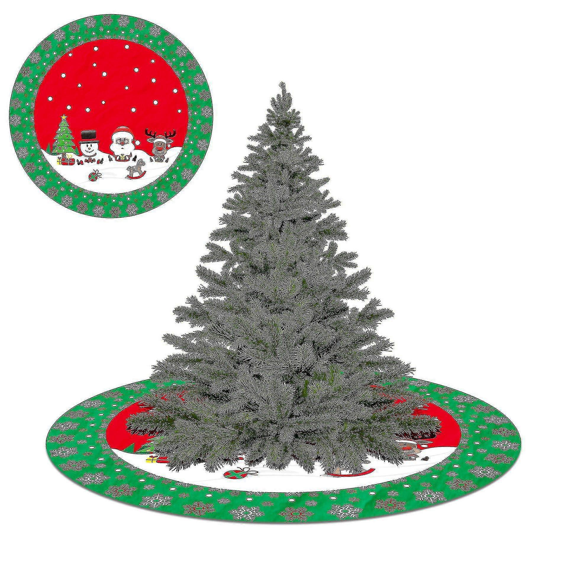 Bimirth Fustă de pom de Crăciun Periat Țesătură Decorațiuni Ornamente Moș Crăciun