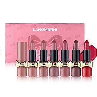 Langmanni Matte Lipstick Non-Stick Lipstick Lip Makeup Colour Riched Intensed Volume Matte Lipstick 3.5gx6