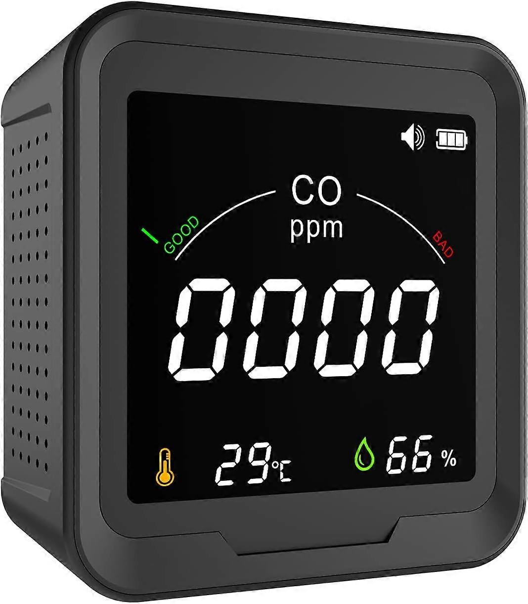 Portable CO Detector Carbon Monoxide Detector, Mobile CO Warner Carbon Monoxide Warning Detector, CO Meter with Temperat  SZRH A-F