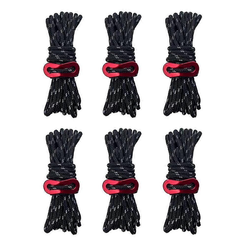 PIAO 8ボタンヘビーデューティキャンプロープ - 3.5mm屋外反射ガイラインテンショナーアジャスター付き大型テント用強力ナイロンコードビッグタープキャノピーTi
