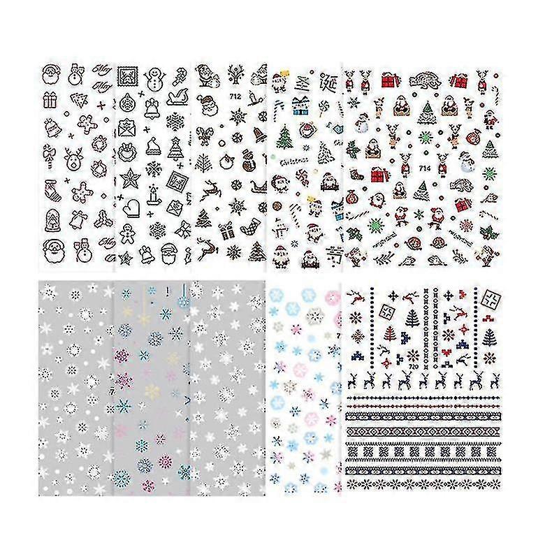 The New 10sheets Christmas Nail Stickers