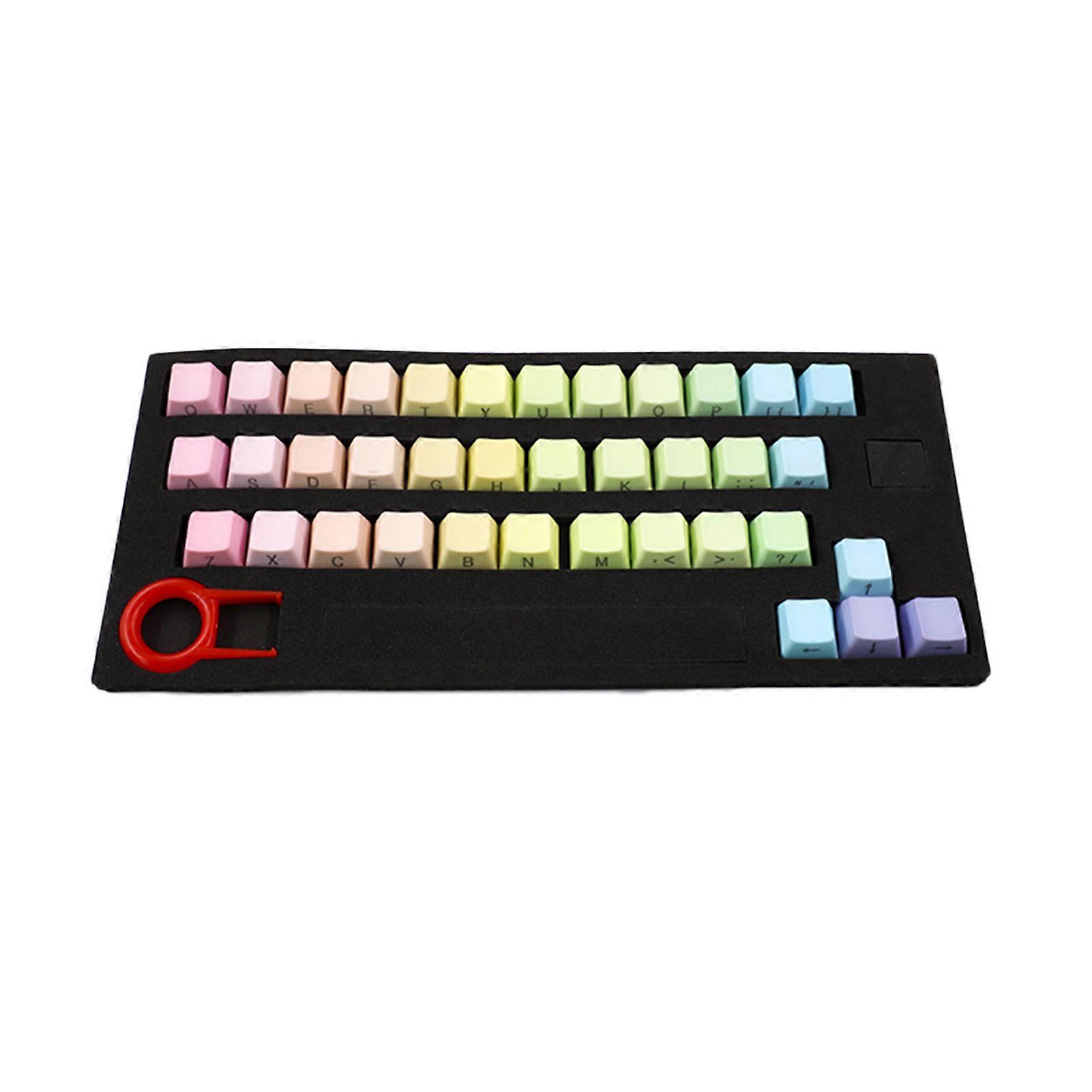 37-Key Color Gradient Backlit PBT Keycaps Mechanical Keyboard Replacement Covers for Computer Laptop