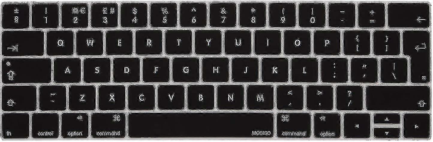 Black Keyboard Cover Compatible With Macbook Pro With Touch Bar 13 And 15 Inch 2019 2018 2017 2016 (model: A2159, A1989, A1990, A1706, A1707), Silico
