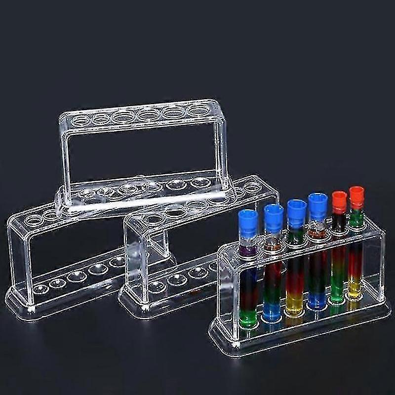 Transparent Plastic Clear Test Tube Rack 6 Holes Stand Lab Test