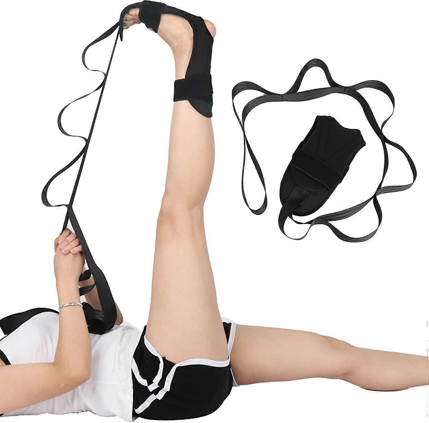 Yoga Stretch Strap, Exercise and Leg Lift Strap, Leg and Calf Stretch Strap with Adjustable Loop, Fascia Stretcher for Physical Therapy, Plantar Fasci