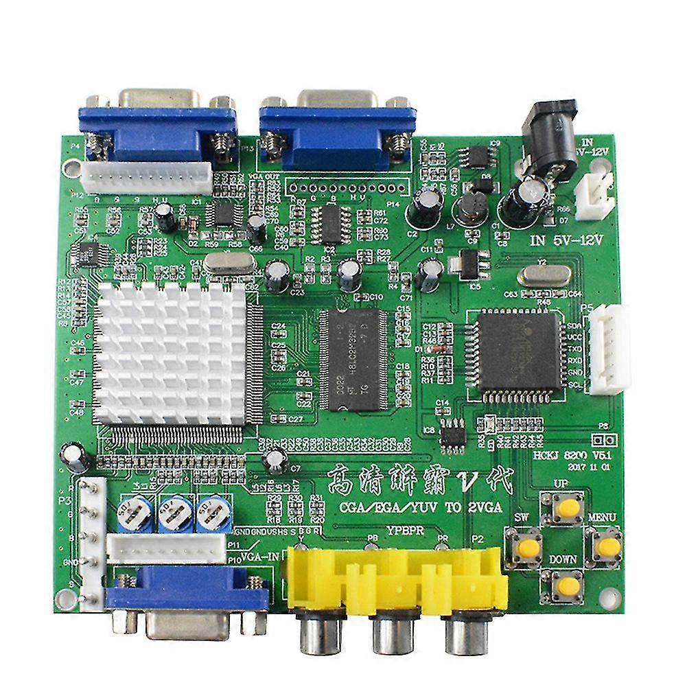 Game Cga///rgb To Vga Double Output Hd Video Converter Board For Game Monitor To Crt Lcd Projector