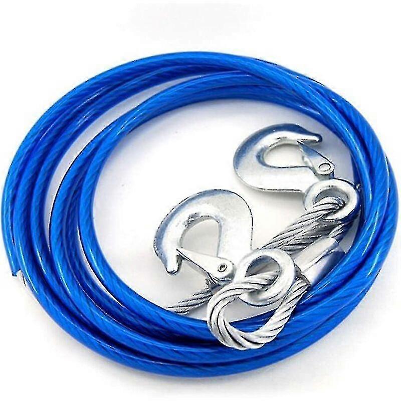 2024 5 Ton Tow Ropes Heavy Duty 4 Meters Breakdown Tow Cable With 2 Safety Hooks For Cars