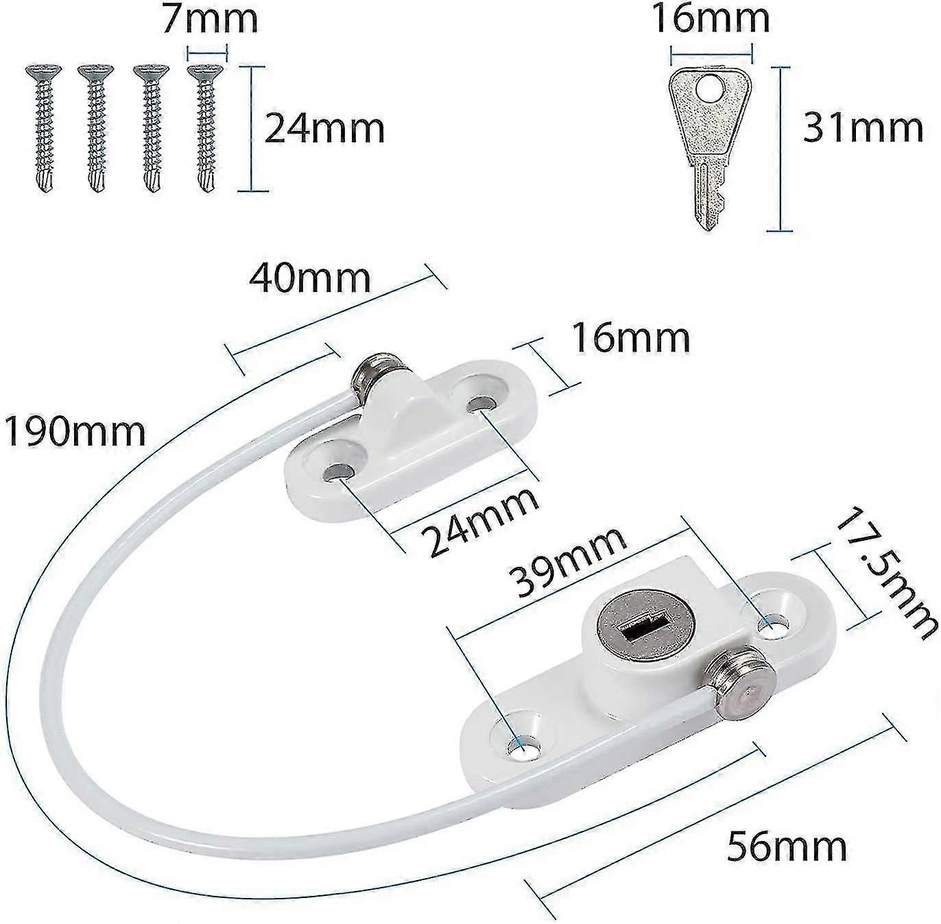 4 pcs security window lock, window security door lock with key