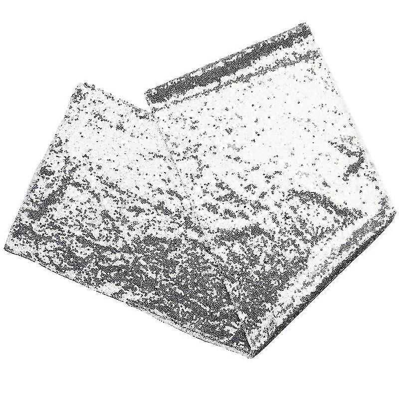 30*180cm sequin table runner for wedding party decoration (silver)