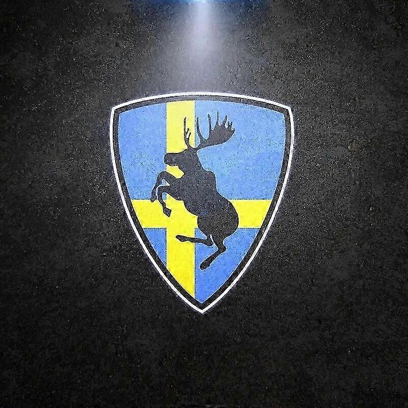 Prancing Moose Swedish Flag Logo LED Car Door Welcome Lights for Volvo XC40 XC60 S90 S60 S80 XC90 V90 V60 Ghost Shadow Projector Motor Vehicle Lightin