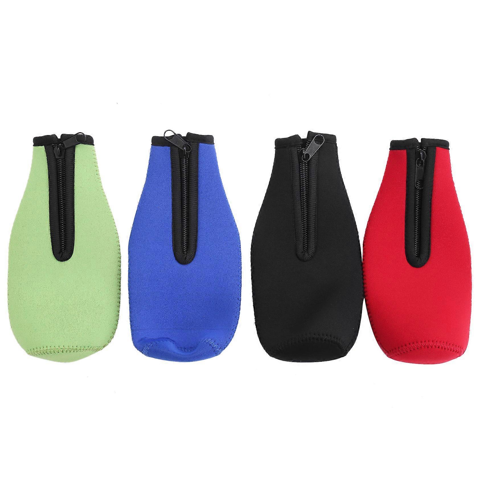 4 Pack Beer Bottle Insulator Sleeve Keep Drink Cold,Zip-Up Bottle Jackets,Beer Bottle Cooler Sleeve