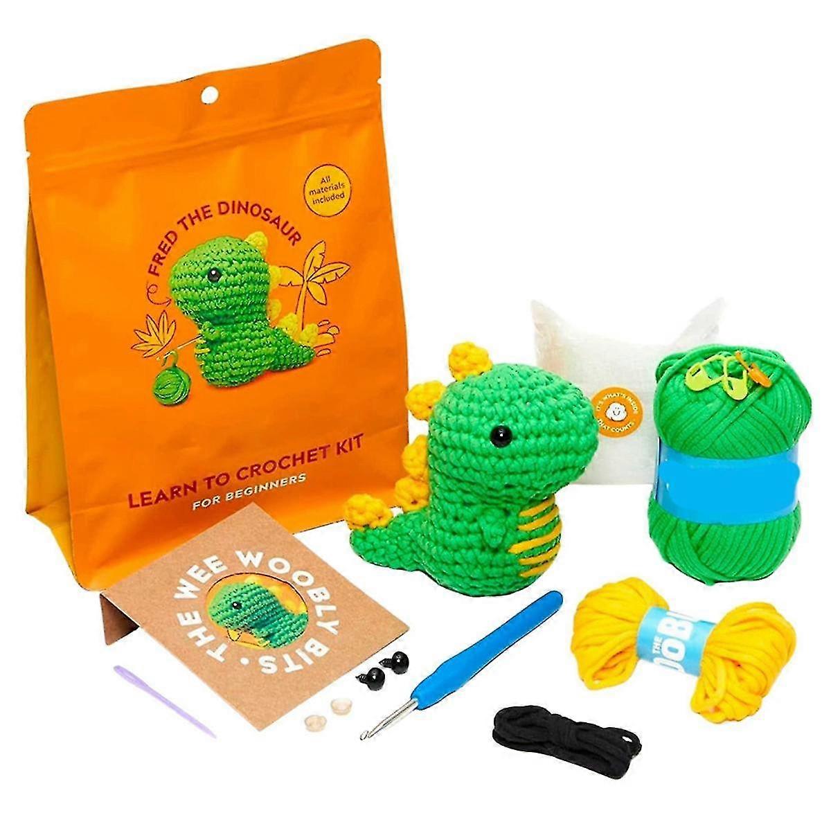 Beginners Crochet Kit with Yarn DIY Knitting with Step-By-Step Video Tutorials Crocheting Doll Handmade D