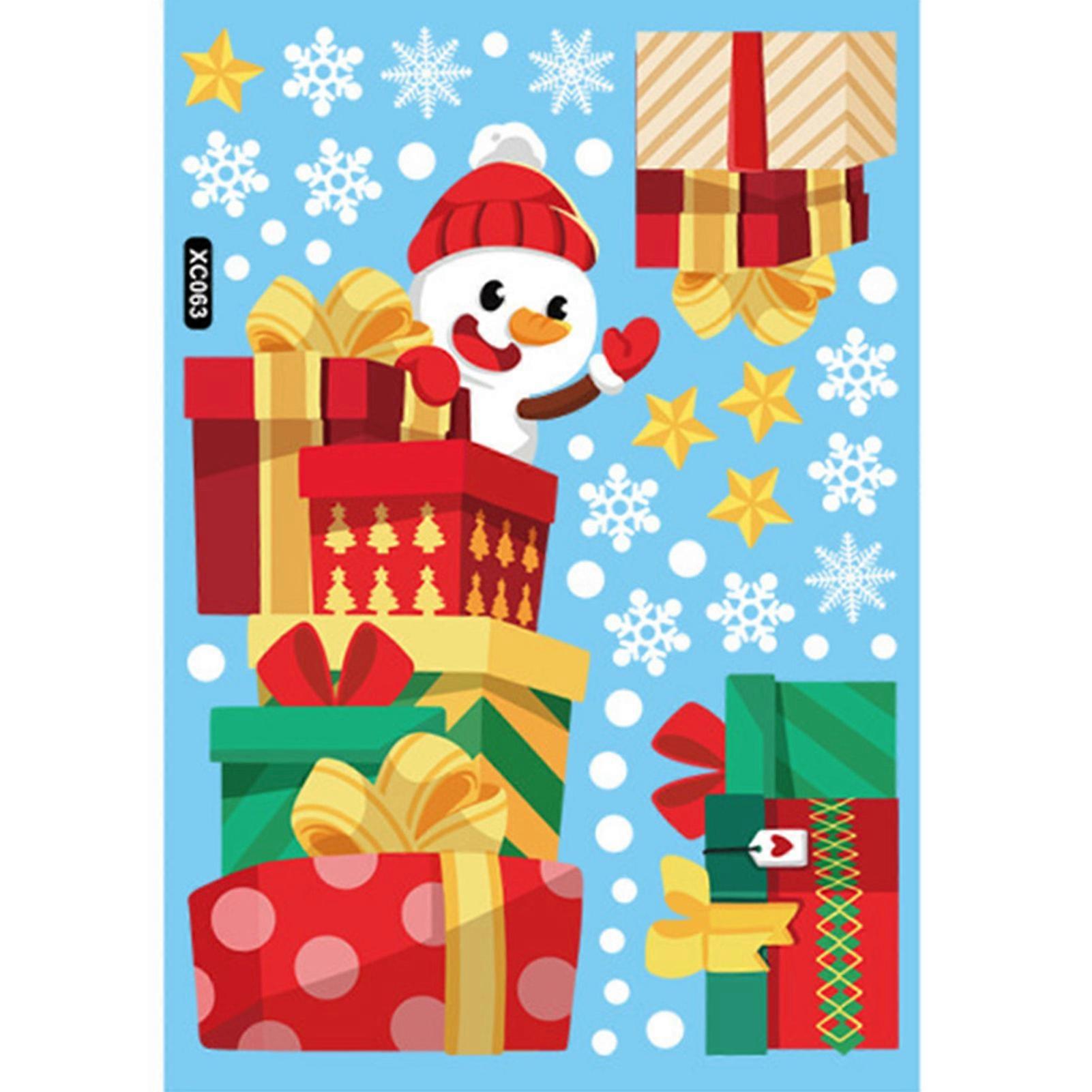 Christmas Static Window Stickers DIY Removable Home Decoration Wall Stickers for Glass Windows Dcor