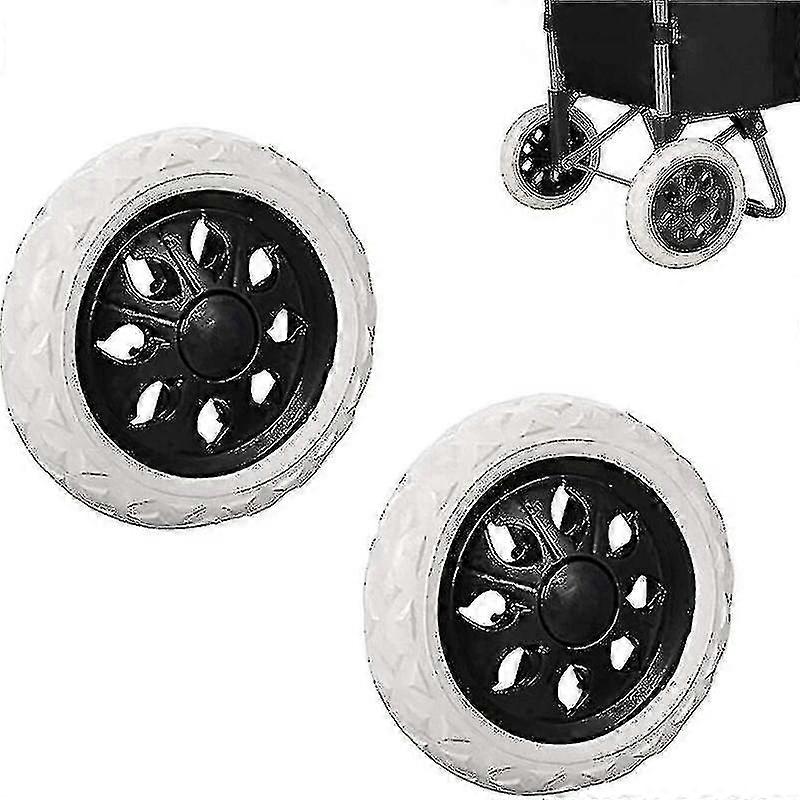 2 Pieces Replacement Rubber Shopping Cart Wheels, Plastic Trolley Wheels With Foam, Black Hot Design Trolley Wheel, For Shopping Trolleys, Trolleys, N