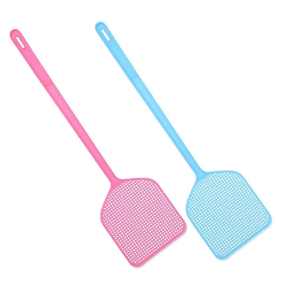 Ounona 2pcs Plastic Fly Swatter Manual Swat Mosquito Pest Control With Long Handle (random Color)