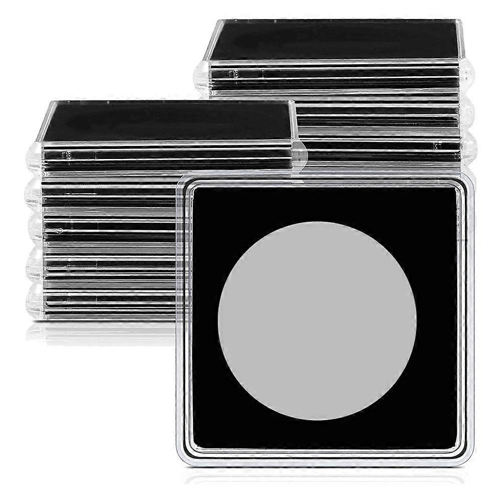 20 st silvermynthållare, 2 x 2 halvdollarmynthållare myntkapsel mynttrycksknapp plastmynthållare, 37,5 mm
